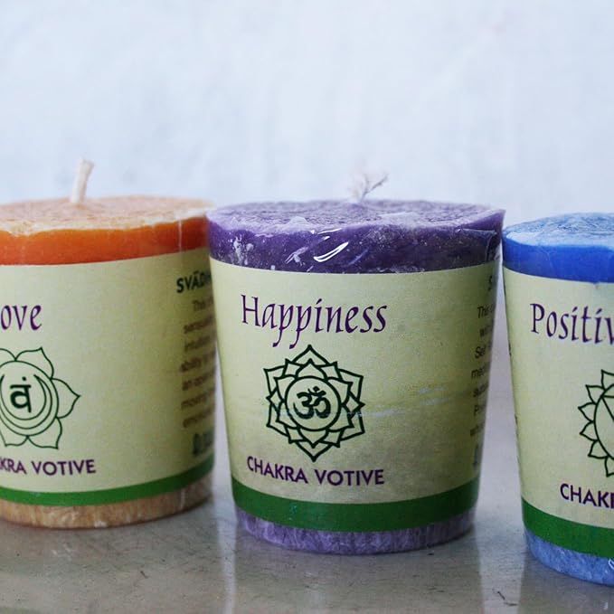 Premium Scented Hand Made Chakra Energy Candle | Votive 12-pack | Love, Svadhishtana| Yoga, Prayer & Meditation Candle | Long Burn |Essential Oils Cedar, Spruce, Rosemary | Aloha Bay