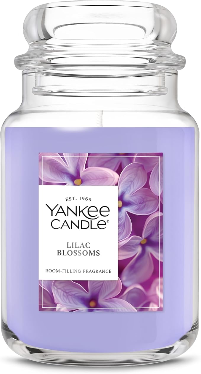 Yankee Candle Lilac Blossoms Scented Candle, 22oz Large Jar with up to 150 Hour Burn Time, Giftable, Birthdays