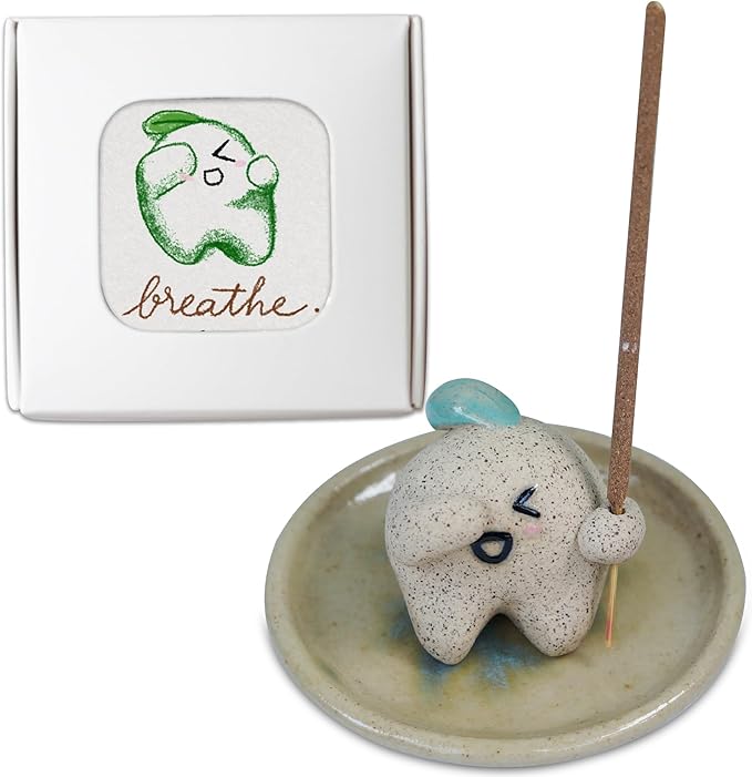 Handmade Ceramic Incense Holder for Sticks, Incense Plate for Stick with Ash Catcher Anti-ash, Incense Burner for Meditation Yoga Spa Aromatherapy Home Room Decor Easily Grab Ash