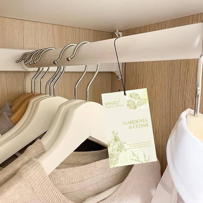 Sachets for Drawers and Closets, MYARO 12 Packs Gardenia & Cedar Scented Sachet Bags, Home Fragrance Perfume Smell Goods for House