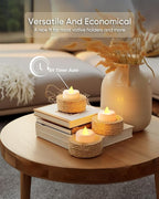 Flameless Candles, 24Pack Timer Fake Candle, LED Tea Light Candles, Battery Operated Votives with 6 Hours Timer Auto for Halloween Christmas Wedding Decor-1.5'' D X 1.25'' H, Warm Yellow