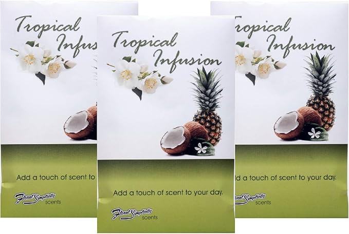 Tropical Infusion Scented Sachets Pack of 3, Spring and Summer - Long-Lasting Scented Bags, Home Fragrance, Air Freshener & Deodorizer for Closet, Room, Drawer, or Cars, Made in US