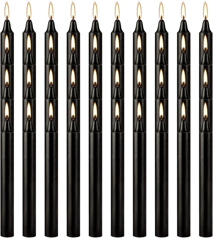 Set of 40 Black Candles – Premium Mini Taper Candles for Halloween, Rituals, Prayer, Birthdays, Meditation, Altar - 4 Inch Tall, Unscented