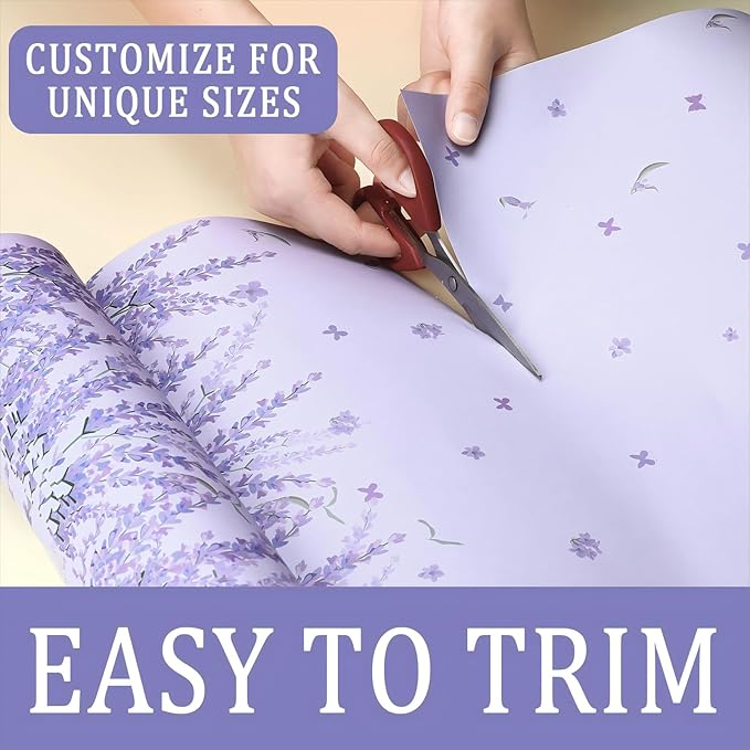 Eersida 20 Sheets 14 x 19.5 Inch Scented Drawer Liners for Dresser Non Adhesive Fragrant Drawer Liners Paper for Bedroom Kitchen Cabinet Home Shelf Closet (Lavender)