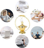 Metal Bakhoor Burner, Frankincense Resin Incense Burner, Charcoal Incense Burner, Incense Censer, Incense Burner for Yoga, Spa Aromatherapy Office Home Decor（Gold）