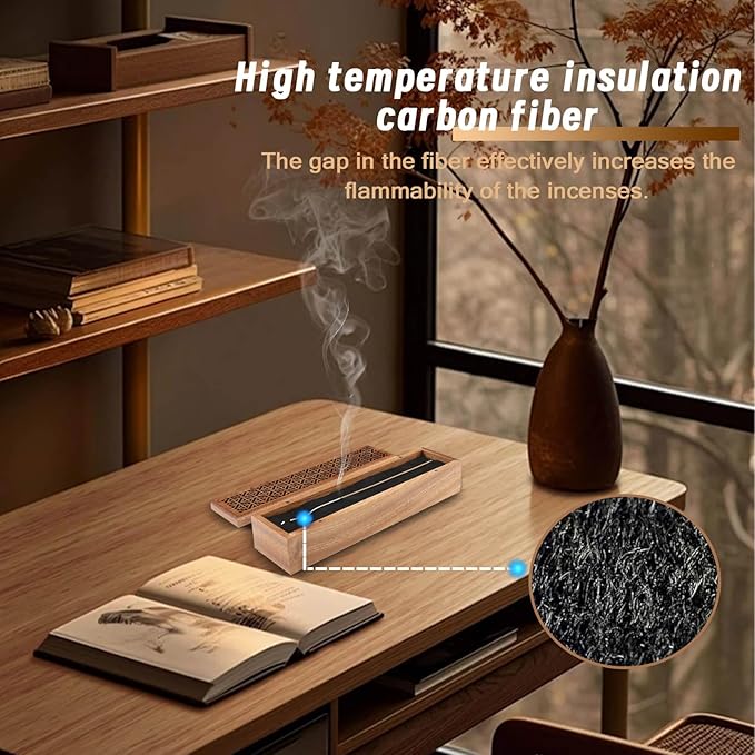 Incense Hoder Burner, Wooden Incense Storage Box for Sticks, Incense Stick Stand Burner Ash Catcher Tray for Meditation Yoga Spa Room Decor