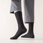 J-BOX Men's Cotton Crew Socks-Wicking Black Dress Socks, Anti-Odor&Breathable for Business/Casual, Size 6-15