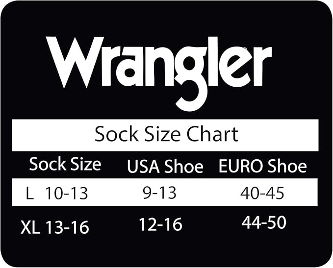 Wrangler Mens Ultra Dri Seamless Toe Western Boot Socks 3 Pair Pack