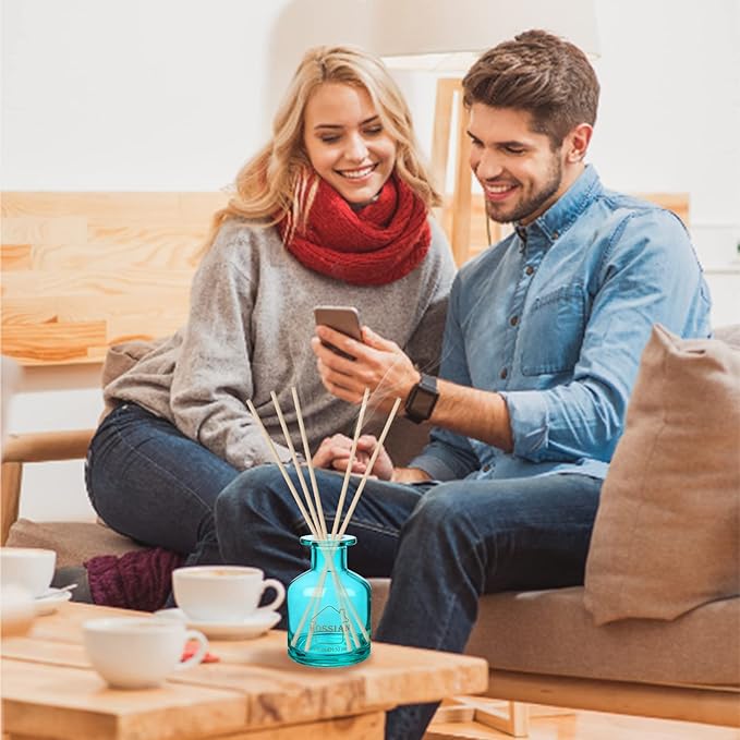 HOSSIAN Reed Diffuser Sticks - Reed diffusers-Reed Sticks -Diffuser Glass Bottles-Diffuser Refills- Natural Rattan Wood Replacement for Aroma Fragrance 50PCS(7.5"*3.5mm Primary Color)