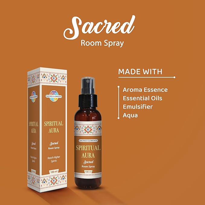Sacred Element's Spiritual Aura Room Spray | Natural Purifying Mist for Energy Clearing, Negativity Release, Spiritual Balance & Aromatherapy | 3.38 Fl Oz / 100ml Non-Toxic Air Freshener.