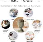 Ceramic Incense Holder with Braze Lid,Incense Cone Burner for Coil Incense,Mediation Gift,Home Decor (Light Green)