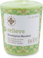 Root Candles Seeking Balance Spa Candle Aromatherapy Candles, Votives, Relieve: Eucalyptus Menthol, 18-Count