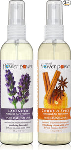 Air Freshener Spray - Odor Eliminator with Essential Oils for the Home, Car & Fabric - Cruelty Free & Vegan - 2 Pack with Lavender and Citrus & Spice - 2 x 4 oz