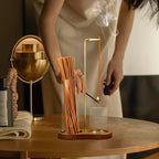 2 in 1 Incense Holder for Sticks, Anti-Ash Flying Incense Burne with Glass Ash Catcher and Incense Sticks Organizer for Meditation Yoga Spa Home Decor (Dark Base)