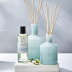 LAFCO New York Classic Reed Diffuser, Marine - 6 oz - Up to 3 Months Fragrance Life - Reusable Glass Vessel - Natural Wood Reeds - Made in The USA