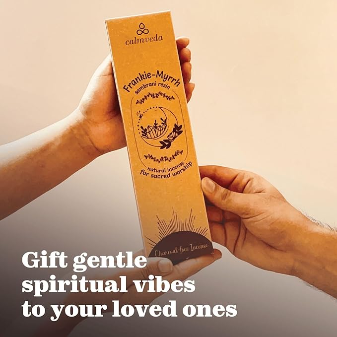 Organic Frankincense Resin Incense Sticks - (40+ Sticks) Thick Natural Charcoal Free Incense | Church for Catholic Worship Made with Frankincense and Myrrh Resin (Loban Olibanum)