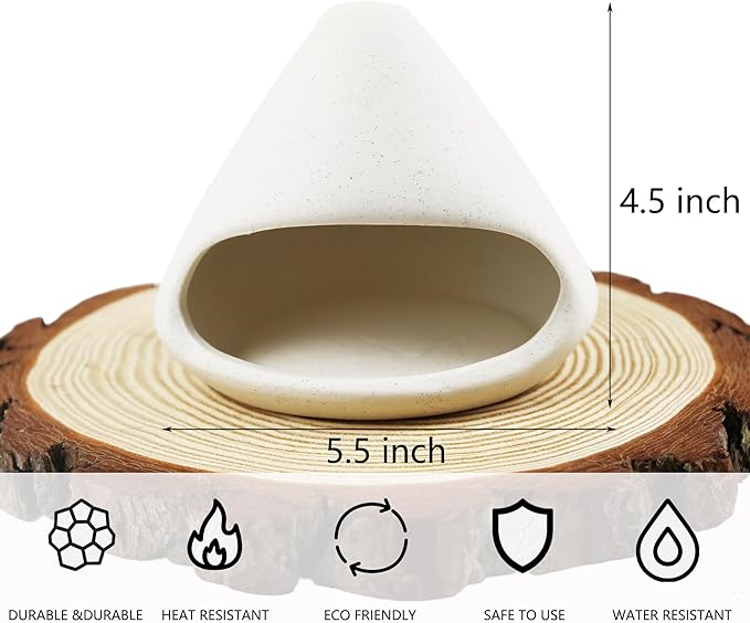 Ceramic Palo Santo Burner, Mini Chimney Incense Holder with Ash Catcher, Aromatherapy Meditation Home Decor for Anxiety Relief, White