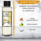 Urban Naturals Grapefruit Scented Oil Reed Diffuser Refill | Includes a Free Set of Reed Sticks! 4 oz.