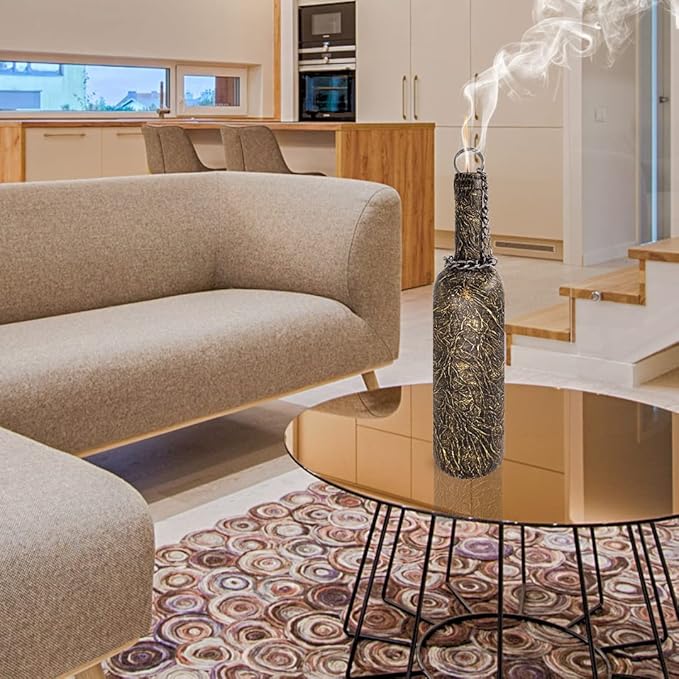 Sermo Glass Smoking Bottle Incense Holder Burner (Dragon - Golden)