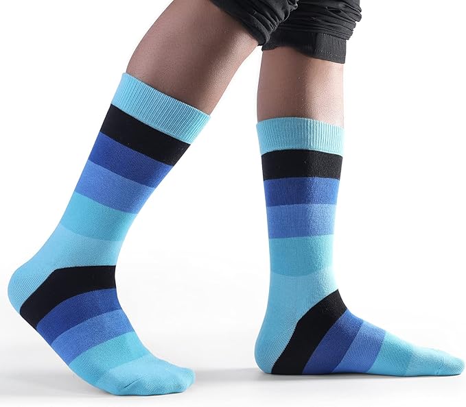 DRASEX Men's Dress Socks Funky Colorful Pattern Cotton Novelty Casual Crew Socks