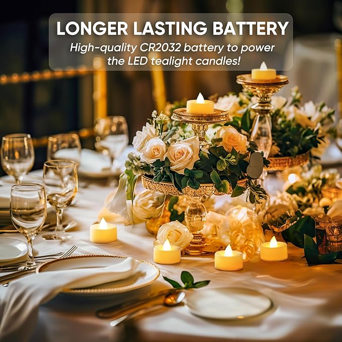 BEICHI 24-Pack Timer Tea Lights Candles Battery Operated, LED Tea Lights, Built-in 6 Hours Timer, Flameless Fake Candles, Tea Light Flickering Votive Candle 1.5'' D x 1.3'' H (Ivory Shell)