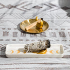 ZenBless Incense Holder Multifunction Incense Burner for Burning Palo Santo,Sage Smudge, Incense Sticks,Handcrafted Ceramic Moon Phase Insence-Stick Holder, Ideal for Spiritual Meditation Yoga Gift