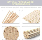 HOSSIAN 10inch Reed Diffuser Sticks- 100PCS Natural Rattan Wood Sticks Essential Oil Aroma Diffuser Sticks Refill Replacement for Aroma Fragrance