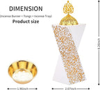 White Bakhoor Burner, Charcoal Incense Burner, Frankincense Resin Incense Burner, Incense Burner for Yoga, Spa Aromatherapy，Office & Home Decor Gifts