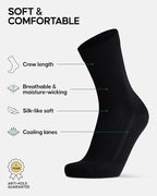 DANISH ENDURANCE Viscose Dress Socks, Premium, Soft, Breathable, Dress Socks for Men & Women, Unisex, 6-Pack
