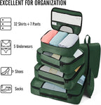 Veken 8 Set Packing Cubes for Travel Essentials, Suitcase Organizer Bags in 4 Sizes, Carry-On Luggage Accessories with Large Laundry & Hanging Toiletry Bag, Must-Have for Airplane, Road Trip & Camping