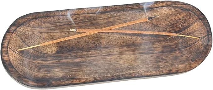 S.B ARTS Incense Holder for Sticks, Insence Stick Holder Ash Catcher for Table Decorations and Gifting - Wooden Incense Tray for Sticks - Home Decor Gifts (Boat Shape - 11" X 4" X 1")
