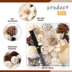 2 Boxes of White Potpourri Bowl Filler Decorative Scented Mixed Dried Flower Vase Filler for Home Decoration (White)