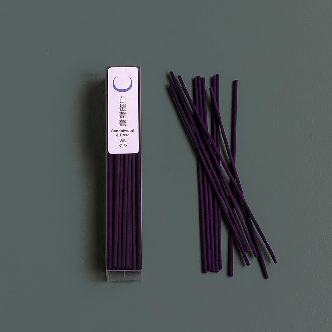 Asayu Japan Traditional Incense Sticks - Purification Set (Sandalwood & White Sage + Sandalwood & Rose), 40gr (Each Scent 20g), for Yoga, Zen Meditation and Relaxation - Traditional Smoke Type