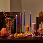 New Burning Formula Unscented Dripless 12-Inch Taper Candles Set of 12 - Purple, for Wedding, Dinner - Smokeless, Long Burning - Hand Poured, Colored Tall Candlesticks - Púrpura