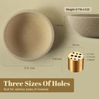 Koville Natural Marble Incense Holder, Incense Holder for Sticks with 9 Holes, Handmade Incense Burner Ash Catcher for Meditation Yoga SPA, Balsam Fir/Palo Santo/Sage/Cone (Sandstone-Brown)