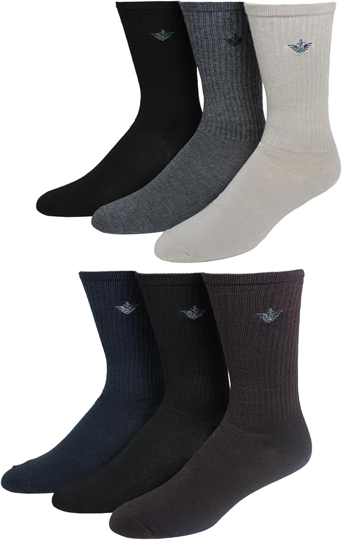 DOCKERS Men's Performance Socks - 3-Pairs and 6-Pairs Athletic and Dress Crew Socks for Men