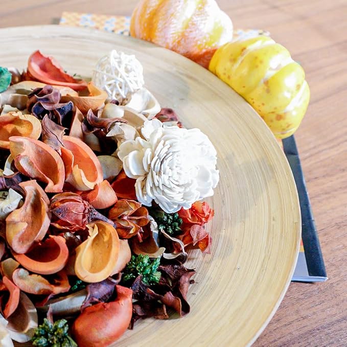 Qingbei Rina Fall Potpourri,Orange Scented Potpourri Bowl Filler, Thanksgiving Decorative Dried Flowers,Vase Filler,Home Fragrance Perfume,10 Oz,(Citrus)