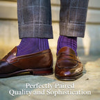 Merino Wool Dress Socks for Men – Over-the-Calf, Ribbed Wool Dress Socks for Size 8-12 – Breathable, Reinforced Heel and Toe