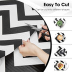 Drawer and Shelf Liner, Non-Slip Kitchen Cabinet Liners Non-Adhesive Thick Strong Grip Waterproof Washable Mats Protect Dresser Shelves Cupboard Bathroom Cabinets, Chevron, 24 in X 20 FT