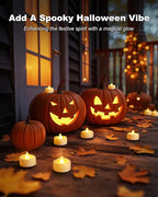 5plots Flameless Candles, 100 Pack LED Tea Lights Candles Battery Operated, Electric Tea Lights, Flameless Tealight Candles for Halloween Diwali Fall Christmas Wedding