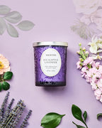 M&SENSE Eucalyptus Lavender Strong Scented Candle, Wooden Wick Candle with Lid, 100 Hours Slow Burning No Toxin Natural Soy Wax 18oz, Relax Aromatherapy Sleep Home Fragrance, Housewarming Gifts