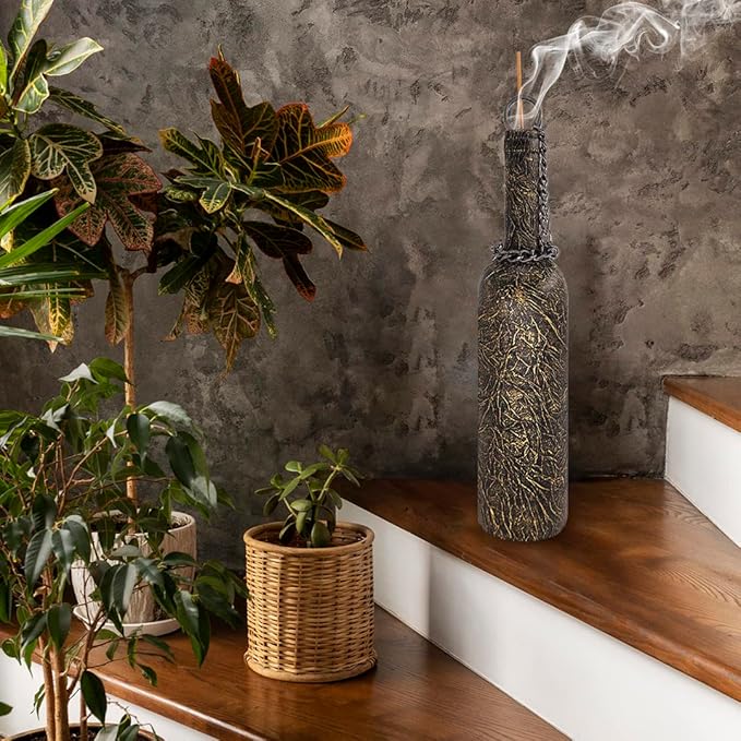 Sermo Glass Smoking Bottle Incense Holder Burner (Dragon - Golden)