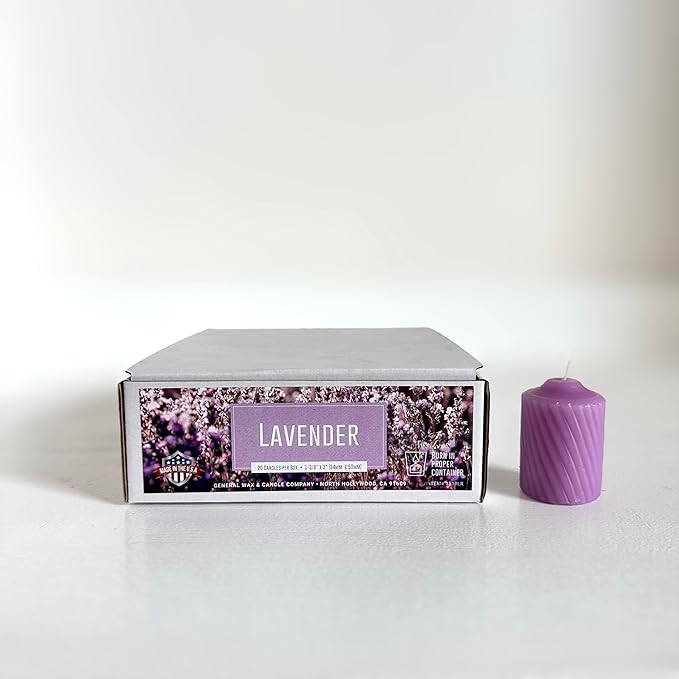 Scented Votive Candles - 15 Hour Burn Time - Candles for All Decorations - for Wedding, Birthday, Holiday & Home Decoration - Made in The USA, Case of 120, Lavender