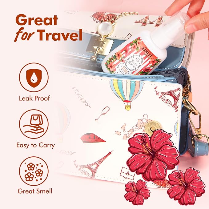 Toilet Spray, Hibiscus Blossom, Bathroom Toilet Odor Eliminator, Air Freshener for Home, 2 Fl Oz Each Pocket Travel Size(2 Pack)