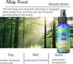 Natural Bedroom Linen Spray Scented Room Mist with Plant Extracts Long Lasting Freshness for Sheets, Pillows & Curtains –Ebony Agarwood + Misty Forest + Chamomile + Romantic Rose 4oz（4 Bottle）