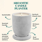 Matani Concrete Cement Candle Planter - Aromatherapy Soy, Dual Purpose Jar (White Vanilla)