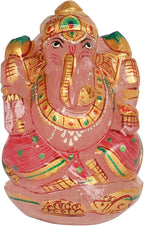 REAL-GEMS Lord Ganesha Figurines Handmade Rose Quartz Gemstone Decorative Statue Modern Home Table Decor Gifts Approximately 1280 Ct.…