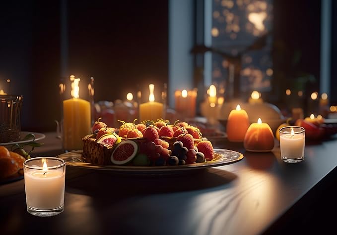 Housecret 36 Pack Warm White Unscented Clear Glass Filled Votive Candles. Hand Poured Wax Candle Ideal Gifts for Aromatherapy Spa Weddings Birthdays Holidays Party