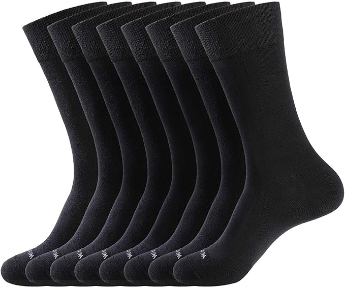 WANDER Men's Dress Socks Cotton Thin Classic Lightweight Socks 6/8 Pairs Solid & Patterned Soft Breathable Socks