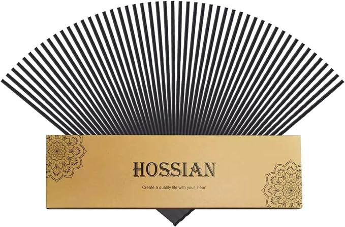 HOSSIAN 50pcs Reed Diffuser Sticks - Wood Rattan-Reed Sticks -Essential Oil Aroma Diffuser Sticks- Spa-Aromatherapy(Black7.87/20cm)
